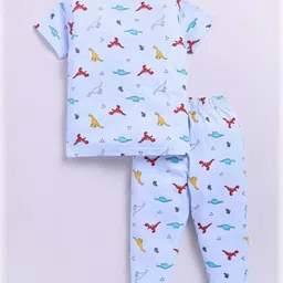 GEMINI Boys Printed Lapel Collar Pure Cotton Night Suit image 2