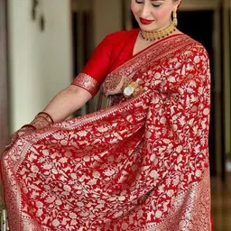 AdoreeStitch Floral Woven Design Zari Saree image 2