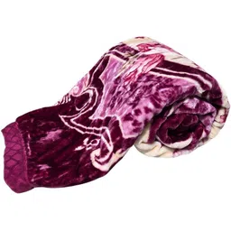 Signature Andrew Purple & White Floral Printed Lightweight 450 GSM Mild Winter Blanket image 4