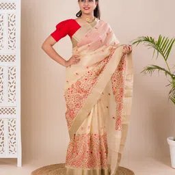 KCPC BANDHANI Peach Poly Crepe Sarees-image-31