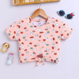 YK X Minute Mirth Girls Printed Waist Tie-Ups Crop Top-picture-30