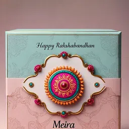 MEIRA JEWELLERY Set Of 2 Artificial Stones Studded & Beaded Peacock Shaped Thread Rakhi image 4