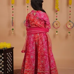 UNBIND Girls Printed Ready to Wear Lehenga & Blouse With Dupatta image 3