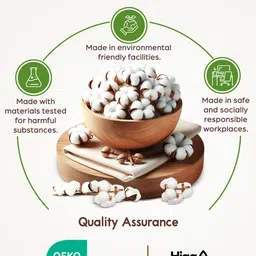 color sense Layers White & Green Floral 200 TC Single Bedsheet with 1 Pillow Covers image 3