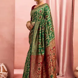KALINI Woven Design Zari Silk Blend Saree image 3