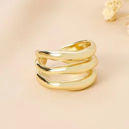 SALTY Women & Girls Trendy Golden Multi Spiral Stylish Adjustable Finger Ring-picture-29