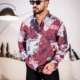 Foomer Men Standard Floral Opaque Printed Casual Shirt-picture-23