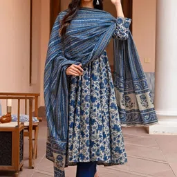 C J Enterprise Women Floral Printed Regular Kurta with Trousers & With Dupatta-picture-32