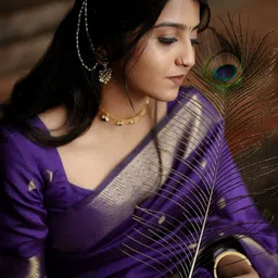 Lyzoo Woven Design Zari Pure Cotton Handloom Saree image 5