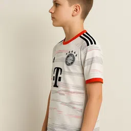dostitch Boys Bayern Munich Away Kit Muller Football White T-Shirt image 4