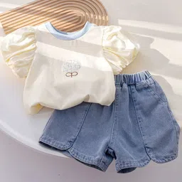 FOREVER FRIDAY Girls Round Neck Short Sleeve Top with Shorts-picture-20