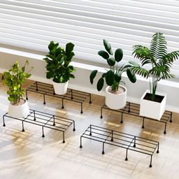 RUBOXA 4-Pcs Black Scartch Proof Planter Stands-picture-34
