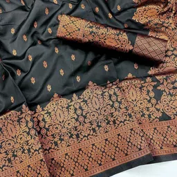 CaniBani Woven Design Zari Silk Blend Banarasi Saree image 2