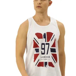 VEIRDO London Flag Printed Pure Cotton Gym Vests VST_G4_97LNDN_WHT-picture-36