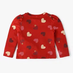 GAP Girls Heart Printed Puff Sleeves Top With Patch Pocket image 3