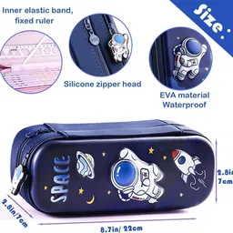 ometer Uranium Class Large Capacity Double Zipper Pencil Box Pencil Pouch For Girl Space Astronaut Pencil Case Gift for Kids Girl Art Artificial Leather Pencil Box image 3