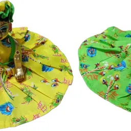 nini Laddu Gopal Ji 6 NO Summer Wear Radhe Print Dress Pack 4 (Random Color & Print) Dress image 2