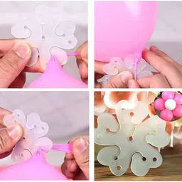 rjv global Solid 14 Pcs Portable Flower Shape Balloon Clips Holder for Wedding Event Decorations Birthday Party Supplies Balloon Bouquet image 4