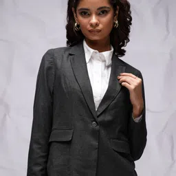 tokyo talkies Women Solid Single Breasted Casual Blazer-picture-19