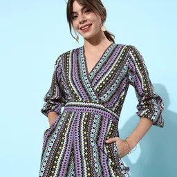 Style Quotient Women Stylish Black Printed Playsuit-image-21