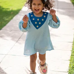 Peekaaboo Kids Girls A-Line Long Sleeves Cotton Dress-picture-34