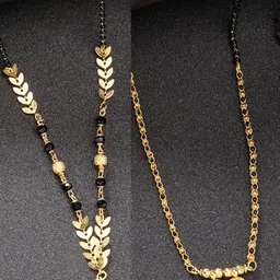 NVR Set of 2 Gold Plated Artificial Beads Mangalsutra-picture-25