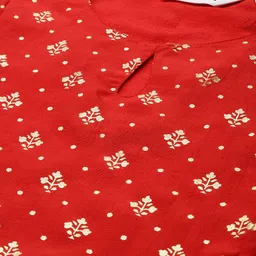 Biba Women Red Ethnic Motifs Printed Kurta with Salwar image 4