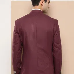 INVICTUS Geometric Self Design Slim Fit Smart Casual Blazer image 2