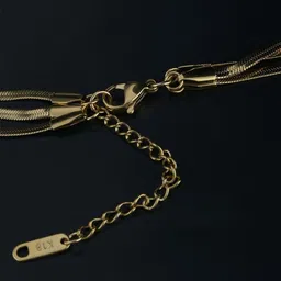 PALMONAS Gold-Plated Stainless Steel Layered Necklace image 5