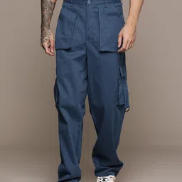 The Roadster Lifestyle Co. Men Loose Fit Low-Rise Cargos-picture-37