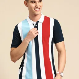 United Colors of Benetton Men Striped Polo Collar Pure Cotton T-shirt-picture-48