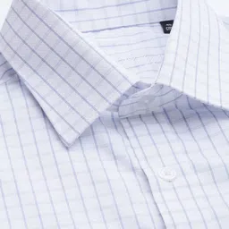 Louis Philippe Pure Cotton Classic Grid Tattersall Checked Formal Shirt image 2