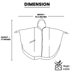 Allextreme Polyester Febric Sturdy Zipper Closer Army Green Poncho Raincoat Free Size, AL6PU01 image 2