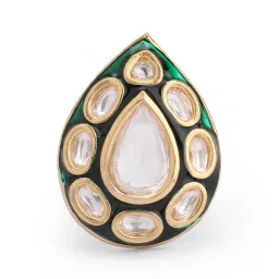 Curio Cottage Meira Enamel Drop of Kundan Ring image 3