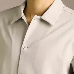 Louis Philippe Grey Polyester Relaxed Fit Shirt image 5