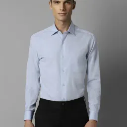 Louis Philippe Blue Cotton Regular Fit Checks Shirt-picture-41