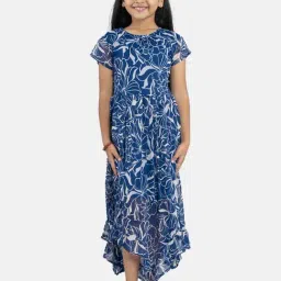 Kiddopanti Kids Navy Printed Dress-image-25