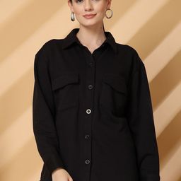 plusS Women Fleece Open Front Jacket-picture-0