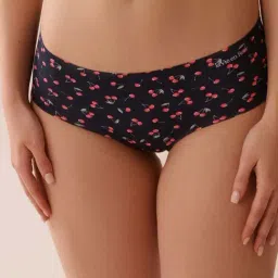 La Vie En Rose Black Regular Fit Printed Panties-image-98