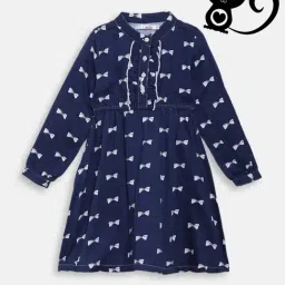 Elle Kids Blue Cotton Printed Dress-image-51