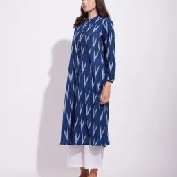 Pink Fort Navy Ikat Kurta image 3