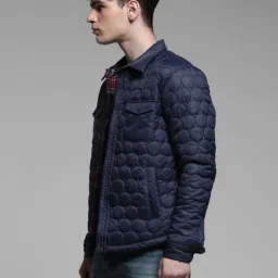 Jack & Jones Navy Regular Fit Quilted Reversible Jacket image 3