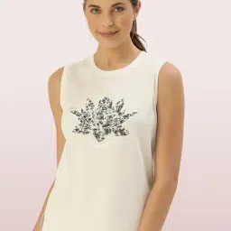 Enamor Light Beige Printed T-Shirt-picture-38