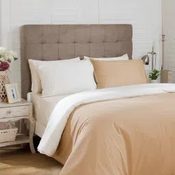 Maspar Colorart Hannah Solid Beige 200 TC Cotton Single Duvet Cover with 1 Pillow Case-picture-12