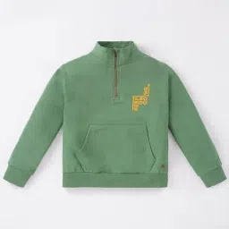 Ed-a-Mamma Kids Green Cotton Printed Full Sleeves Sweatshirt-image-4