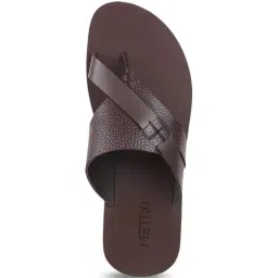 Metro Men's Brown Thong Sandals image 3