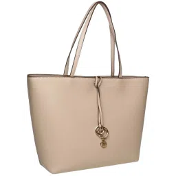 Anne Klein Beige Solid Tote Handbag with Pouch image 3