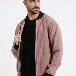 showoffff SHOWOFF Mauve Acrylic Slim Fit  Jacket image 3