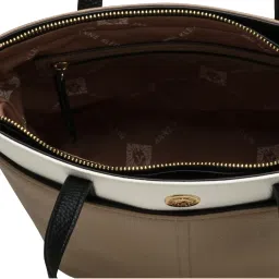 Anne Klein Brown & White Color Block Tote Handbag with Card Case image 3