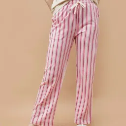 Ginger By Lifestyle Off White Cotton Regular Fit Striped Pyjamas-picture-23